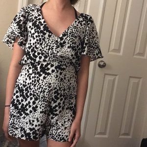 A black and white romper